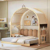 Bellemave® Twin Size Daybed With Arched Roof and Pull-Out Bed - Bellemave